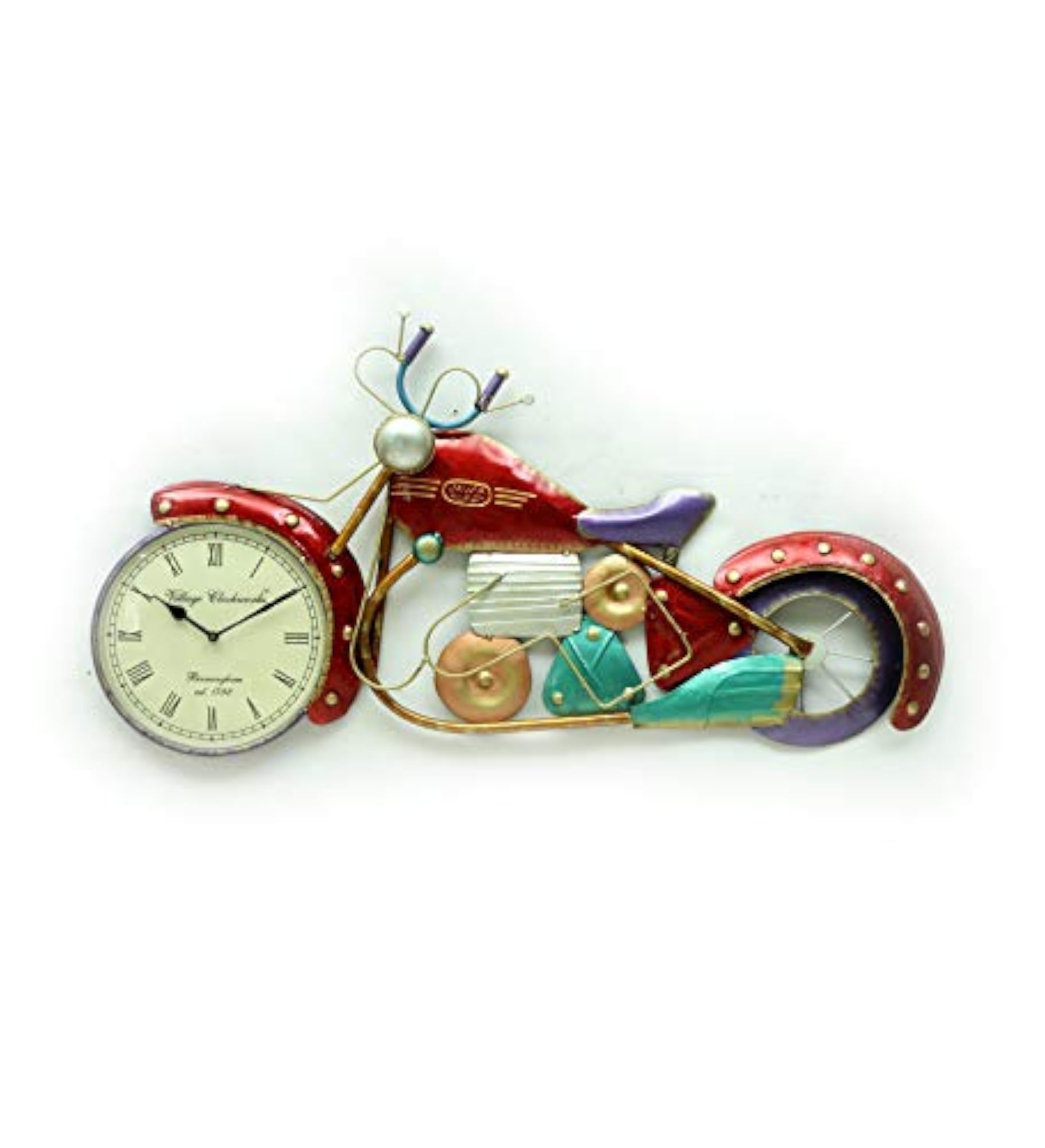 Stylish Iron Bike Wall Mount Analog Clock